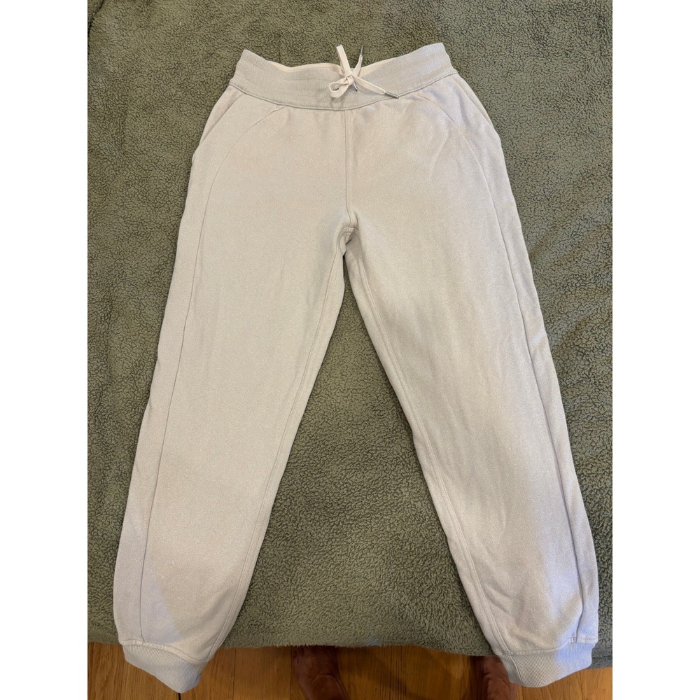 NWOT Lululemon Scuba High-Rise Jogger Metallic Silver Sparkle Cream Sweatpants